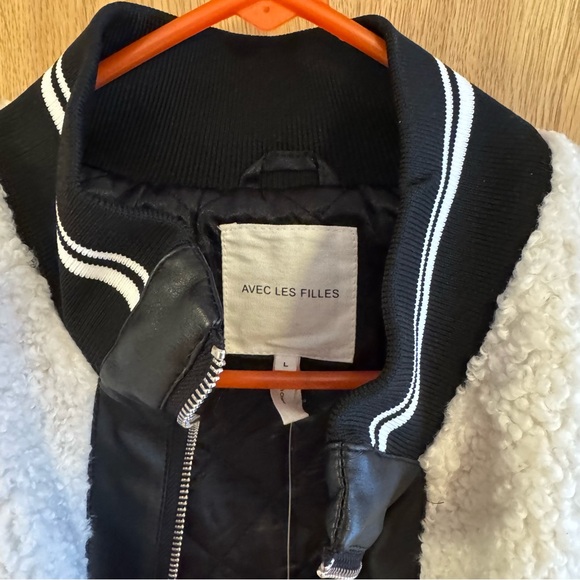 ‼️SOLD‼️Anthropologie Shearling Bomber Jacket Large vegan - Picture 8 of 12